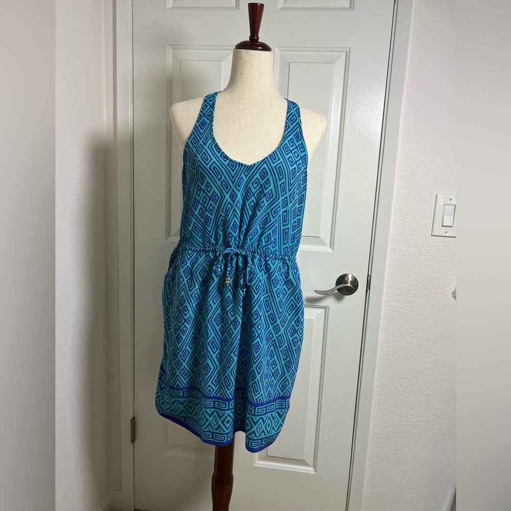 Alice &‎ Trixie Teal and Navy Geometric Dress Size Medium